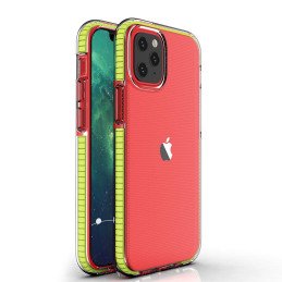 Spring Case, gelinis dėklas su spalvingu rėmeliu iPhone 13 mini geltonai