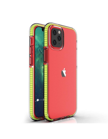 Spring Case, gelinis dėklas su spalvingu rėmeliu iPhone 13 mini geltonai