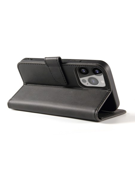 Magnet Case elegantiškas dėklas su atvartu ir stovo funkcija, skirtas iPhone 13 Pro Max, juodas Magnet Case elegantiškas dėklas su atvartu ir stovo funkcija, skirtas iPhone 13 Pro Max, juodas