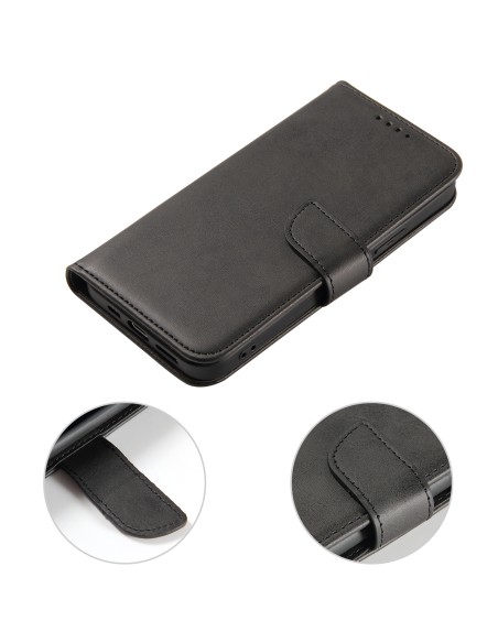 Magnet Case elegantiškas dėklas su atvartu ir stovo funkcija, skirtas iPhone 13 Pro Max, juodas Magnet Case elegantiškas dėklas su atvartu ir stovo funkcija, skirtas iPhone 13 Pro Max, juodas