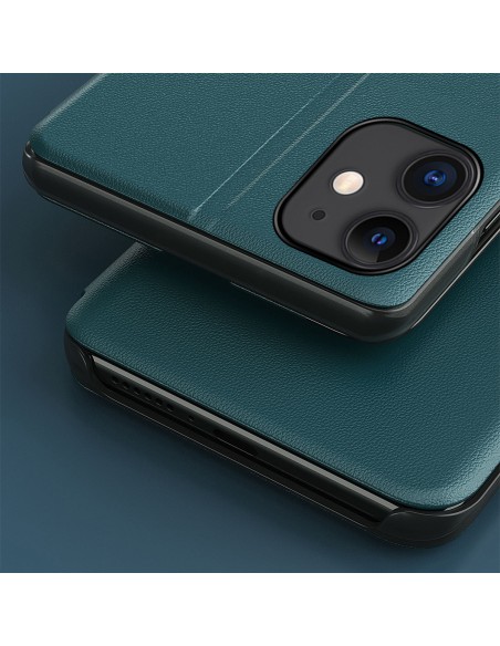 Eco Leather View Case, elegantiškas dėklas su atvartu ir stovo funkcija, skirtas iPhone 13, oranžinis