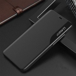 Eco Leather View Case, elegantiškas dėklas su atvartu ir stovo funkcija iPhone 13 mini, juodas