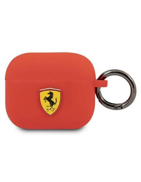 Ferrari silikoninis dėklas, skirtas AirPods 3 - raudonas Ferrari silikoninis dėklas, skirtas AirPods 3 - raudonas