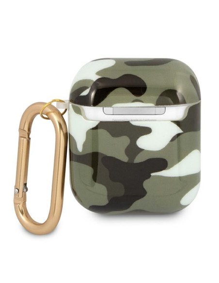 Guess Camo Collection dėklas, skirtas AirPods 1/ 2 – žalias Guess Camo Collection dėklas, skirtas AirPods 1/ 2 – žalias