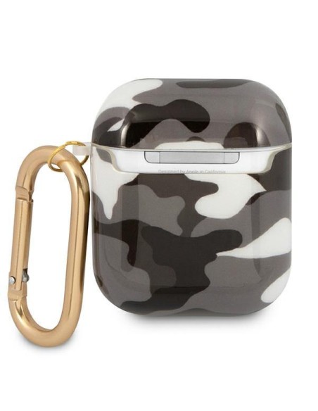 Guess Camo Collection dėklas, skirtas AirPods 1/ 2 – juodas Guess Camo Collection dėklas, skirtas AirPods 1/ 2 – juodas