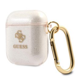 Guess Glitter Collection dėklas, skirtas AirPods 1/ 2 – auksinis