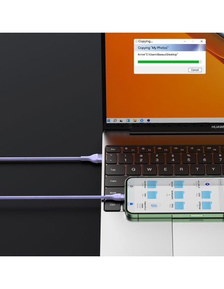 3in1 USB greito įkrovimo laidas USB-C mikro-USB iPhone Lightning 1,2m violetinė 3in1 USB greito įkrovimo laidas USB-C mikro-USB iPhone Lightning 1,2m violetinė