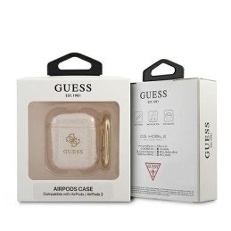 Guess Glitter Collection dėklas, skirtas AirPods 1/ 2 – auksinis