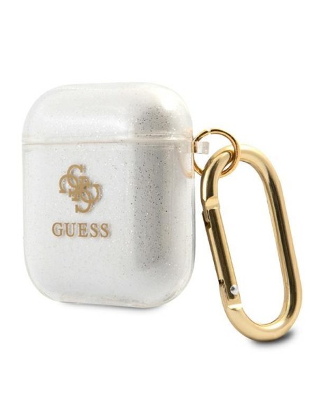 Guess Glitter Collection dėklas, skirtas AirPods 1/ 2 - skaidrus Guess Glitter Collection dėklas, skirtas AirPods 1/ 2 - skaidrus