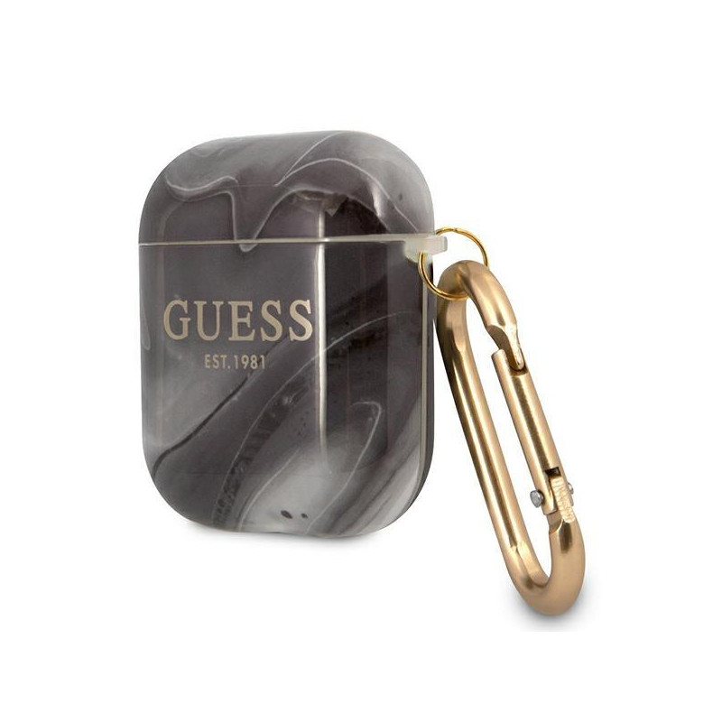 Guess Marble Collection dėklas, skirtas AirPods 1/ 2 – pilkas
