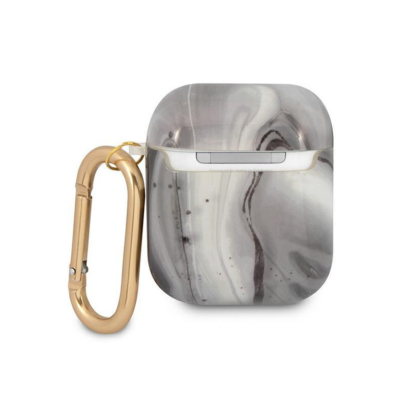 Guess Marble Collection dėklas, skirtas AirPods 1/ 2 – pilkas