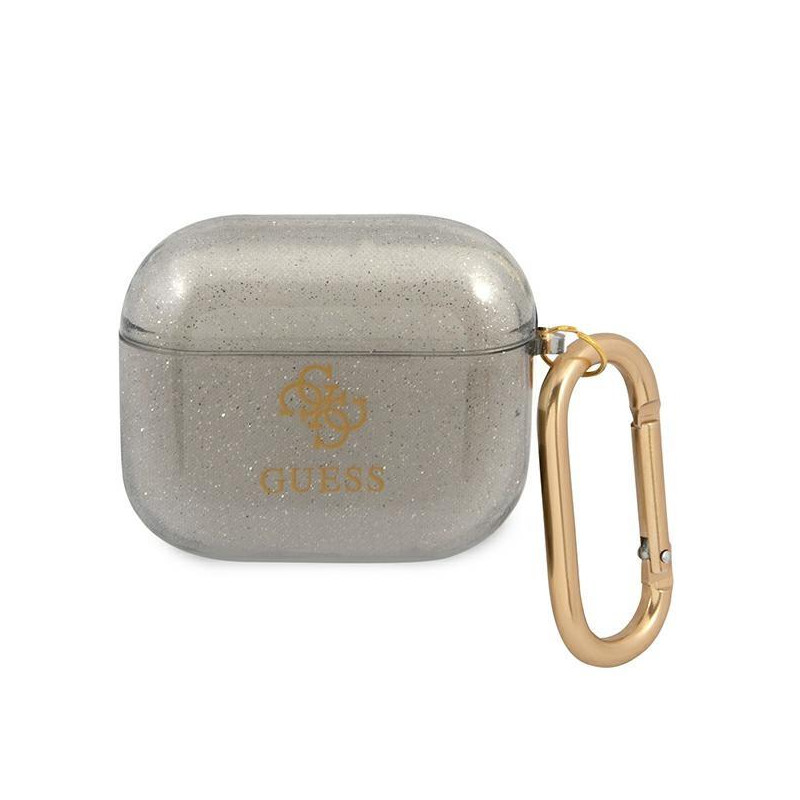 Guess Glitter Collection dėklas, skirtas AirPods 3 – juodas