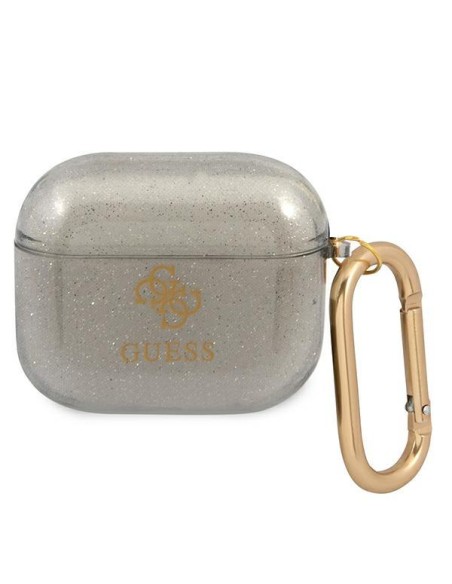 Guess Glitter Collection dėklas, skirtas AirPods 3 – juodas Guess Glitter Collection dėklas, skirtas AirPods 3 – juodas