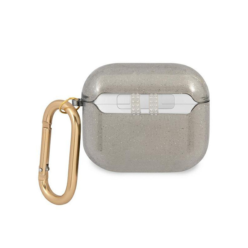 Guess Glitter Collection dėklas, skirtas AirPods 3 – juodas