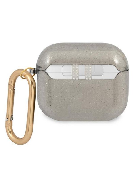 Guess Glitter Collection dėklas, skirtas AirPods 3 – juodas Guess Glitter Collection dėklas, skirtas AirPods 3 – juodas