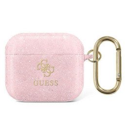 Guess Glitter Collection dėklas, skirtas AirPods 3 – rožinis
