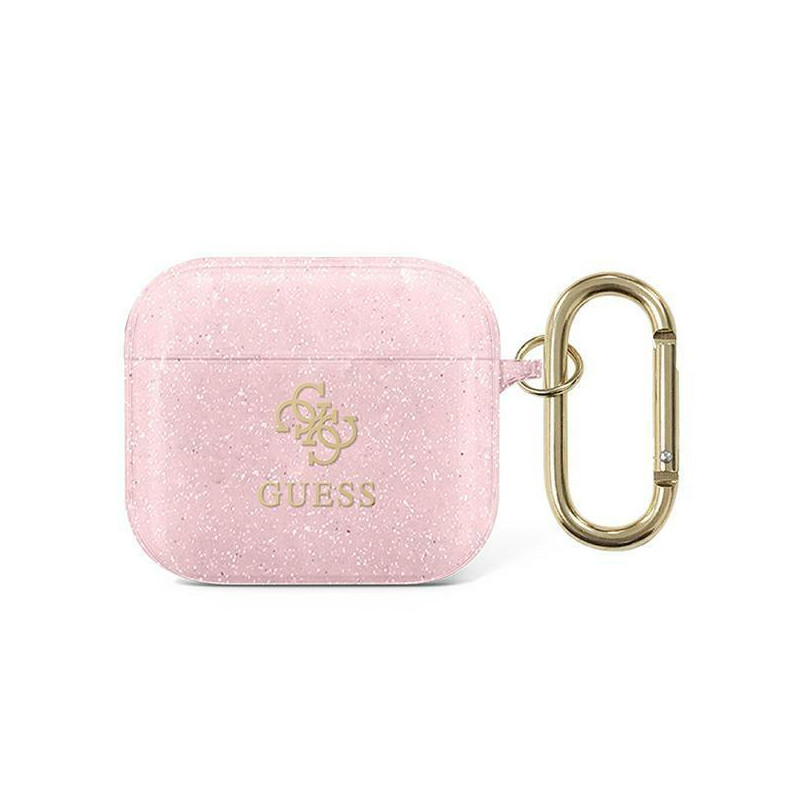 Guess Glitter Collection dėklas, skirtas AirPods 3 – rožinis