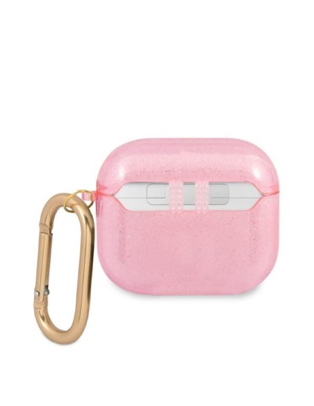 Guess Glitter Collection dėklas, skirtas AirPods 3 – rožinis Guess Glitter Collection dėklas, skirtas AirPods 3 – rožinis