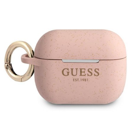 Guess Silicone Glitter dėklas, skirtas AirPods Pro – rožinis Guess Silicone Glitter dėklas, skirtas AirPods Pro – rožinis