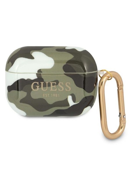 Guess Camo Collection dėklas, skirtas AirPods Pro – žalias Guess Camo Collection dėklas, skirtas AirPods Pro – žalias