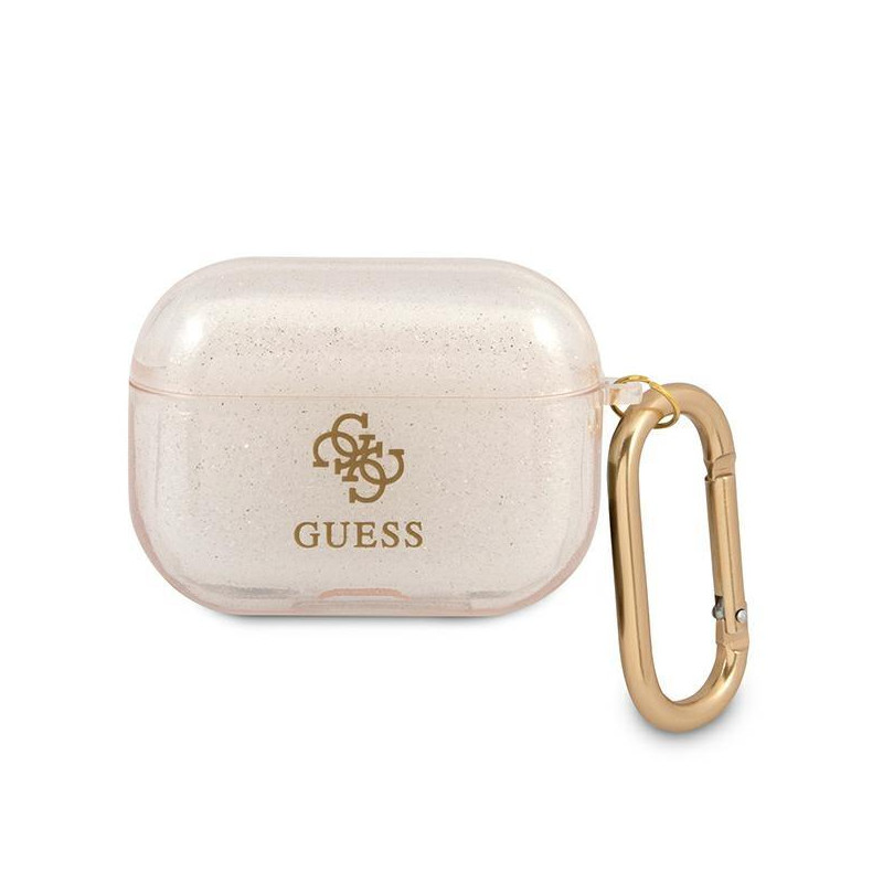 Guess Glitter Collection dėklas, skirtas AirPods Pro – auksinis Guess Glitter Collection dėklas, skirtas AirPods Pro – auksinis