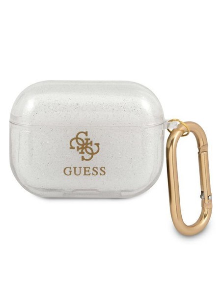Guess Glitter Collection dėklas, skirtas AirPods Pro – skaidrus Guess Glitter Collection dėklas, skirtas AirPods Pro – skaidrus