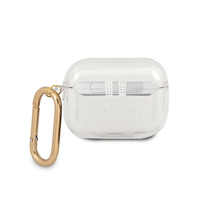 Guess Glitter Collection dėklas, skirtas AirPods Pro – skaidrus