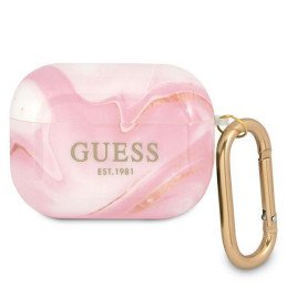 Guess Marble Collection dėklas, skirtas AirPods Pro – rožinis