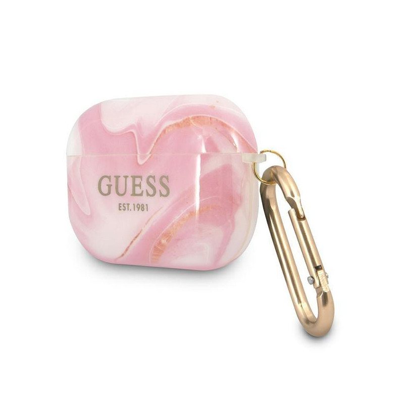 Guess Marble Collection dėklas, skirtas AirPods Pro – rožinis