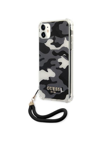Guess Camo Collection dėklas, skirtas iPhone 11 / Xr - juodas Guess Camo Collection dėklas, skirtas iPhone 11 / Xr - juodas