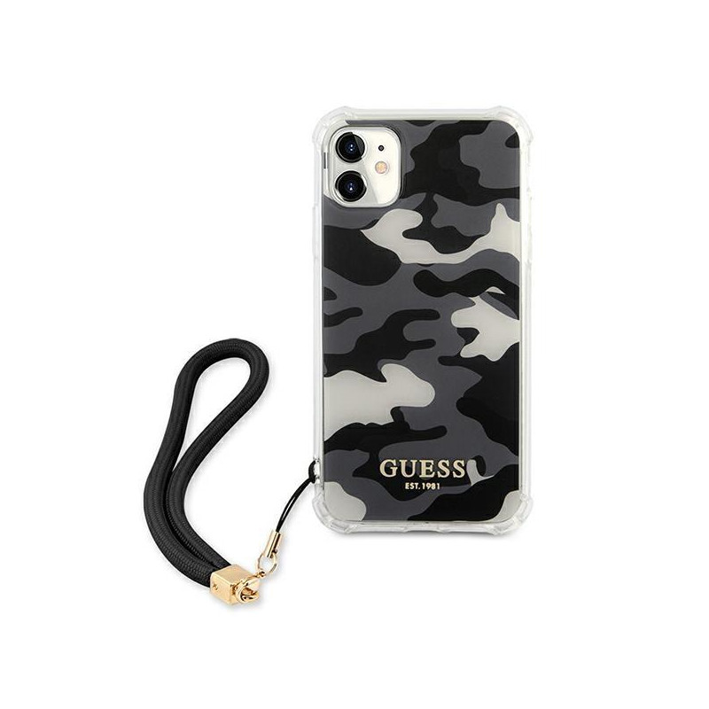 Guess Camo Collection dėklas, skirtas iPhone 11 / Xr - juodas