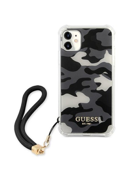Guess Camo Collection dėklas, skirtas iPhone 11 / Xr - juodas Guess Camo Collection dėklas, skirtas iPhone 11 / Xr - juodas