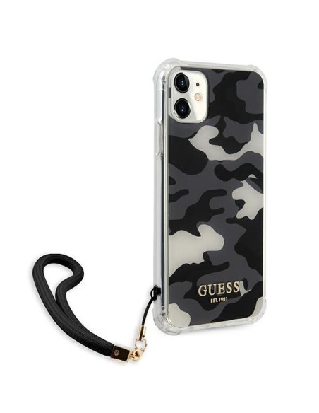 Guess Camo Collection dėklas, skirtas iPhone 11 / Xr - juodas Guess Camo Collection dėklas, skirtas iPhone 11 / Xr - juodas