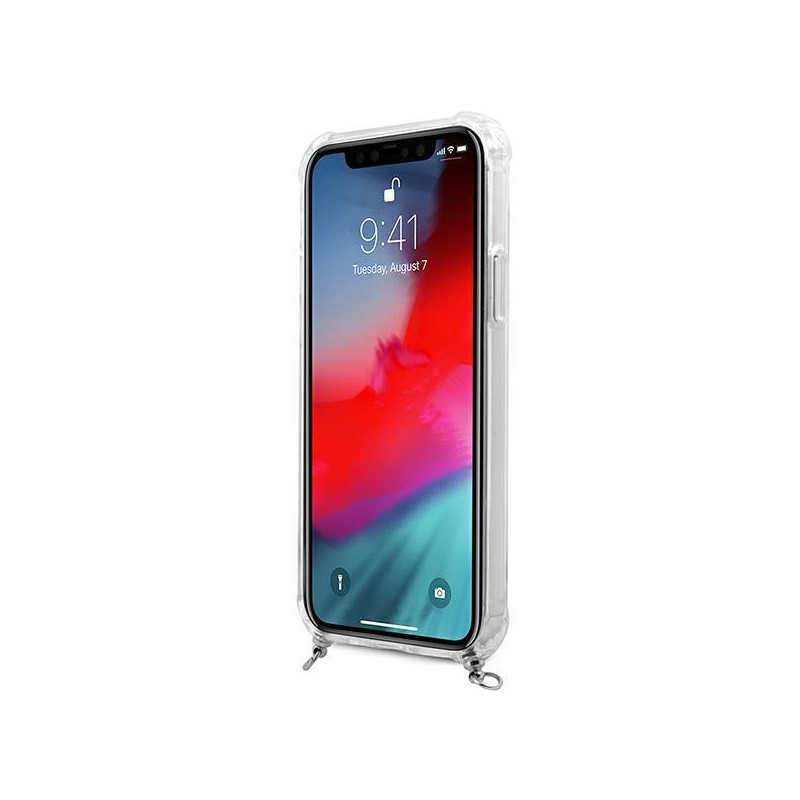 Guess 4G Silver Chain dėklas iPhone 12 Pro Max - skaidrus