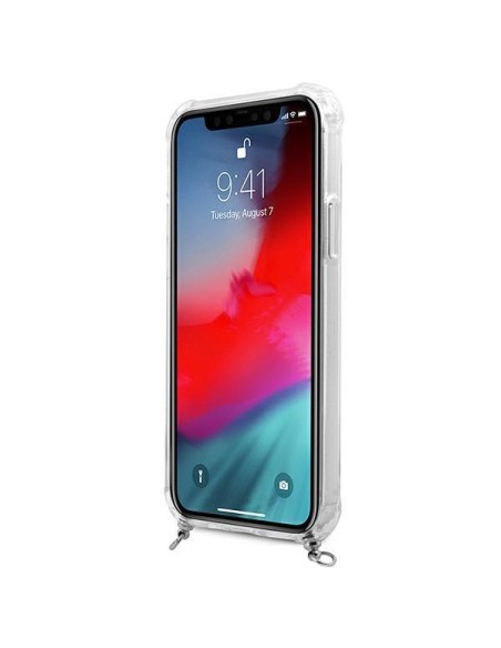 Guess 4G Silver Chain dėklas iPhone 12 Pro Max - skaidrus Guess 4G Silver Chain dėklas iPhone 12 Pro Max - skaidrus