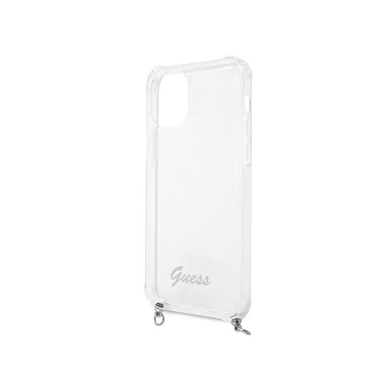Guess 4G Silver Chain dėklas iPhone 12 Pro Max - skaidrus