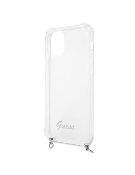 Guess 4G Silver Chain dėklas iPhone 12 Pro Max - skaidrus Guess 4G Silver Chain dėklas iPhone 12 Pro Max - skaidrus