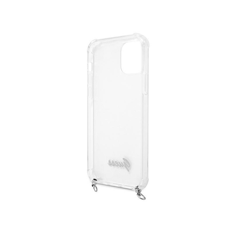 Guess 4G Silver Chain dėklas iPhone 12 Pro Max - skaidrus