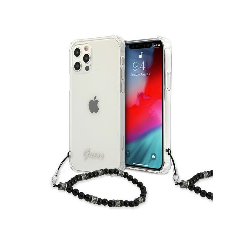 Guess Black Pearl dėklas, skirtas iPhone 12 Pro Max - skaidrus