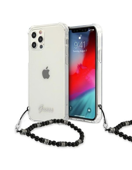 Guess Black Pearl dėklas, skirtas iPhone 12 Pro Max - skaidrus Guess Black Pearl dėklas, skirtas iPhone 12 Pro Max - skaidrus
