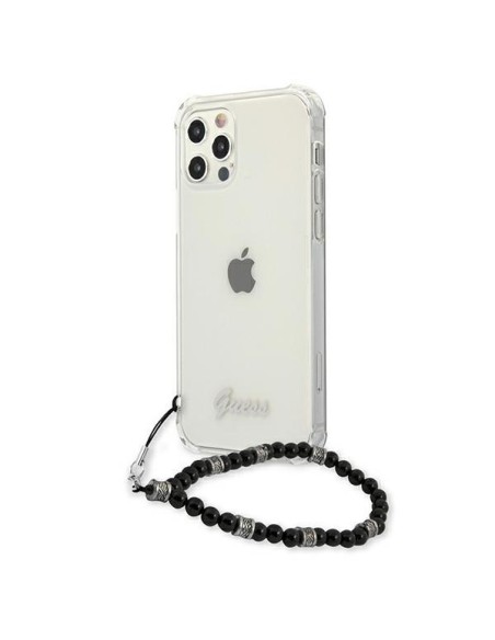 Guess Black Pearl dėklas, skirtas iPhone 12 Pro Max - skaidrus Guess Black Pearl dėklas, skirtas iPhone 12 Pro Max - skaidrus