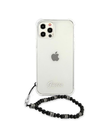 Guess Black Pearl dėklas, skirtas iPhone 12 Pro Max - skaidrus Guess Black Pearl dėklas, skirtas iPhone 12 Pro Max - skaidrus