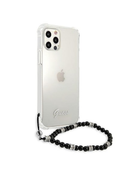 Guess Black Pearl dėklas, skirtas iPhone 12 Pro Max - skaidrus Guess Black Pearl dėklas, skirtas iPhone 12 Pro Max - skaidrus
