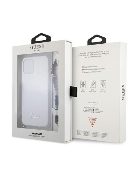 Guess Black Pearl dėklas, skirtas iPhone 12 Pro Max - skaidrus Guess Black Pearl dėklas, skirtas iPhone 12 Pro Max - skaidrus