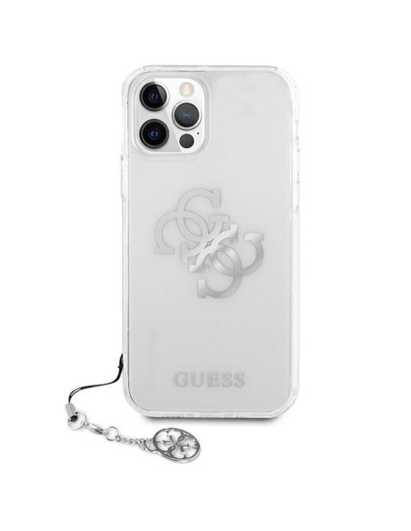 Guess 4G Silver Charms Collection dėklas, skirtas iPhone 12 Pro Max - skaidrus Guess 4G Silver Charms Collection dėklas, skirtas iPhone 12 Pro Max - skaidrus