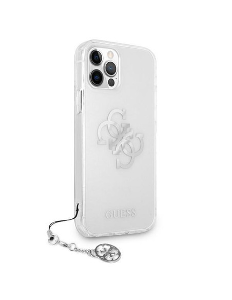 Guess 4G Silver Charms Collection dėklas, skirtas iPhone 12 Pro Max - skaidrus Guess 4G Silver Charms Collection dėklas, skirtas iPhone 12 Pro Max - skaidrus
