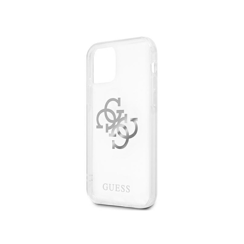 Guess 4G Silver Charms Collection dėklas, skirtas iPhone 12 Pro Max - skaidrus