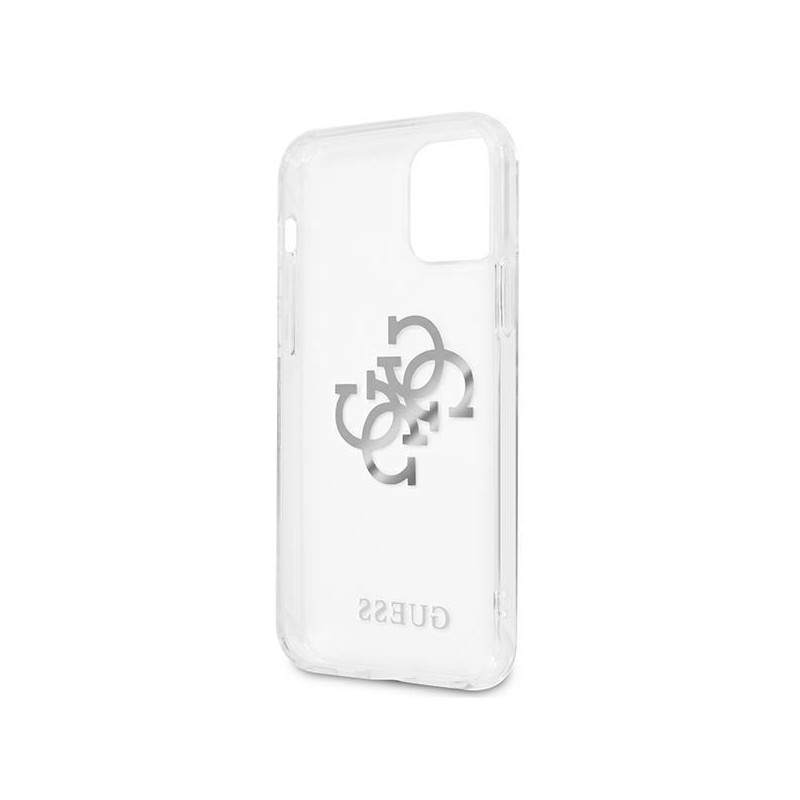 Guess 4G Silver Charms Collection dėklas, skirtas iPhone 12 Pro Max - skaidrus