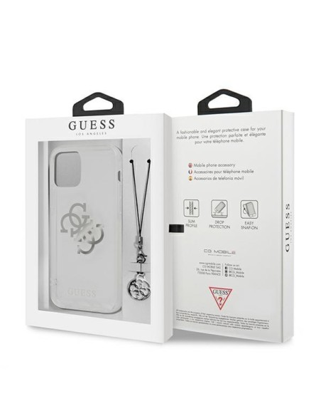 Guess 4G Silver Charms Collection dėklas, skirtas iPhone 12 Pro Max - skaidrus Guess 4G Silver Charms Collection dėklas, skirtas iPhone 12 Pro Max - skaidrus