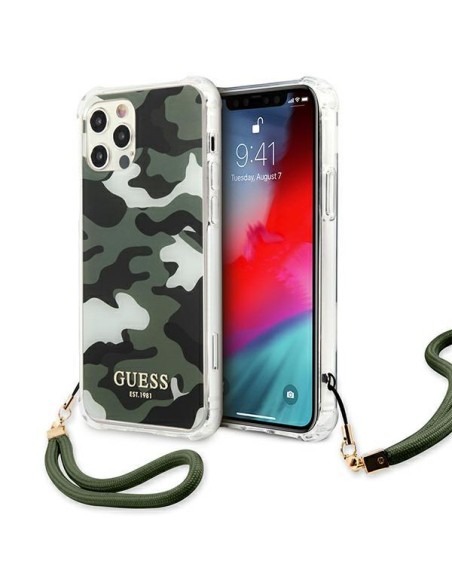 Guess Camo Collection dėklas, skirtas iPhone 12 Pro Max - žalias Guess Camo Collection dėklas, skirtas iPhone 12 Pro Max - žalias